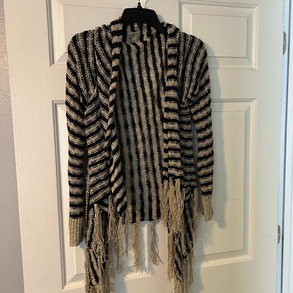 Fringe sweater jacket